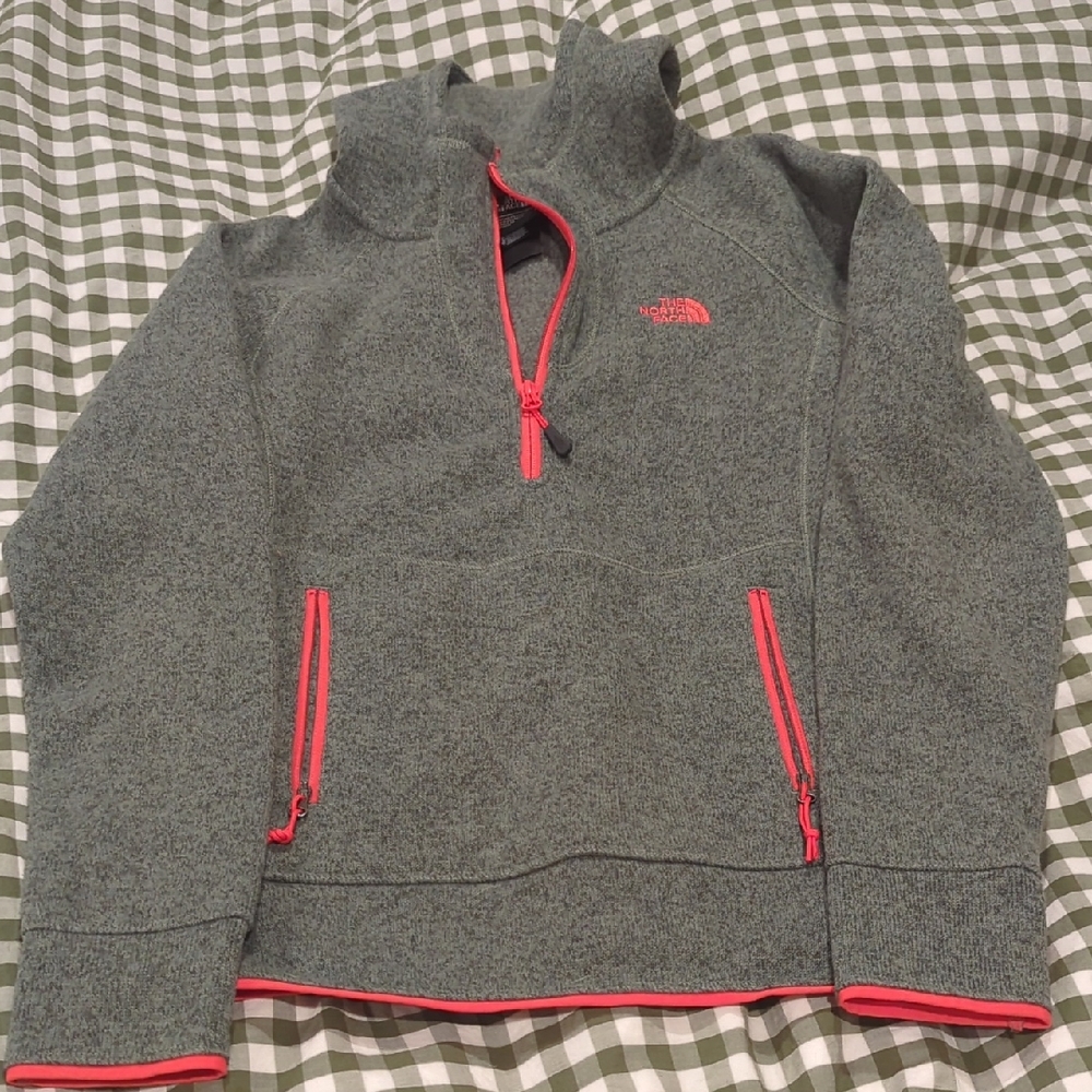 The North Face Olive Green and Orange Pullover